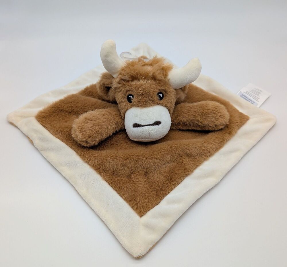 Highland Cow Baby Plush Security Blanket Lovey Soft The Farmhouse Rachel Ashwell